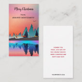 鹿メリークリスマスと風光明媚な冬の湖 名刺 (正面/裏面)