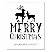 鹿メリーモダンクリスマス、家族の大 ラバースタンプ (インプリント)