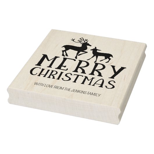 鹿メリーモダンクリスマス、家族の大 ラバースタンプ (スタンプ)