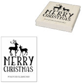 鹿メリーモダンクリスマス、家族の大 ラバースタンプ (押印)