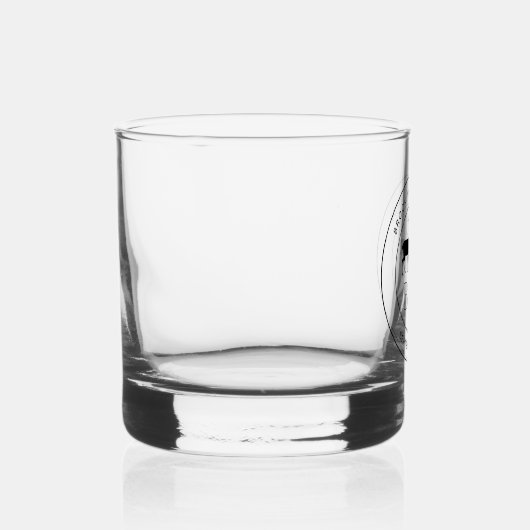 鹿モノグラム素朴カントリー結婚式のカップル名 ウイスキーグラス (右)