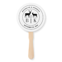 鹿モノグラム素朴カントリー結婚式のカップル名