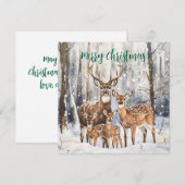 鹿一家の平穏なホリデーカード シーズンカード (正面/裏面)