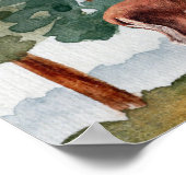 鹿一幸せなキャンパーウッドランドマイルストーン ポスター (角)