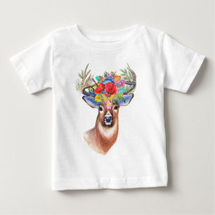 鹿世界 誕生日 – 名前と年齢Tシャツ ベビーTシャツ
