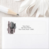 鹿付きアメリカ国旗 ラベル (インサイチュ)