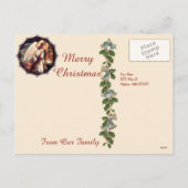 鹿付きクリスマスエンジェルヴィンテージ葉書 シーズンポストカード (裏面)