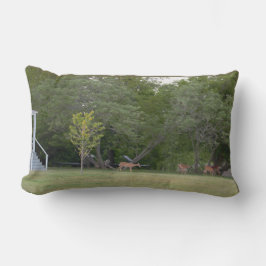 鹿写真 ランバークッション