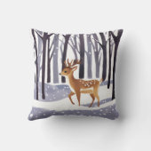 鹿冬の雪の森クリスマスホリデー クッション (裏面)