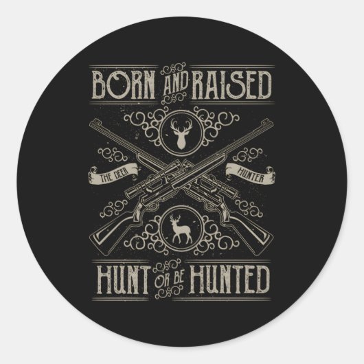 鹿動揺してハンターライフル狩り ラウンドシール (正面)