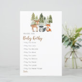 鹿動物アドベンチャーベビーシャワー祈りの言葉用ベビー (スタンド正面)