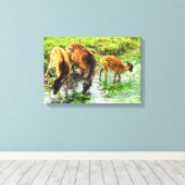 鹿動物 キャンバスプリント (インサイチュ (ウッドフロア))