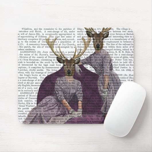 鹿双生児の紫 マウスパッド (マウス)