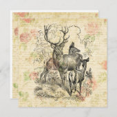 鹿図解入りの、写真付きののファミかわいらしリフローラ シーズンカード (正面/裏面)