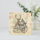 鹿図解入りの、写真付きののファミかわいらしリフローラ シーズンカード (スタンド正面)