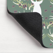 鹿図解入りの、写真付きのオンハンターグリーン マウスパッド (コーナー)