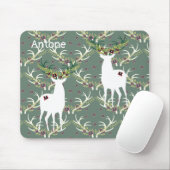 鹿図解入りの、写真付きのオンハンターグリーン マウスパッド (マウス)