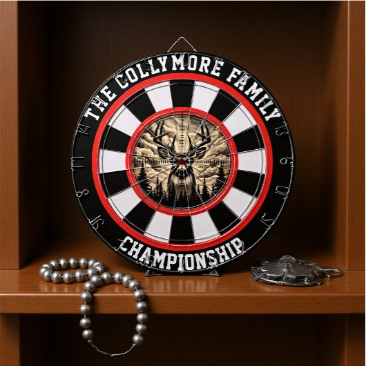 鹿威厳のあるインフォレストアートデザイン ダーツボード