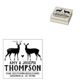 鹿差出人住所スタンプ結婚- Animals ラバースタンプ (押印)