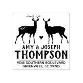 鹿差出人住所スタンプ結婚- Animals ラバースタンプ (インプリント)