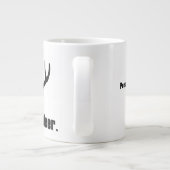 鹿得ブラック〔雄ジカの〕枝角ジャンボパーソナライズされたマグ ジャンボコーヒーマグカップ (裏面)