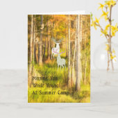 鹿恋しく思と一緒にサマーキャンプのカードに カード (黄色い花)