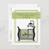 鹿招待状葉書つきベビーシャワー インビテーションポストカード (正面/裏面)