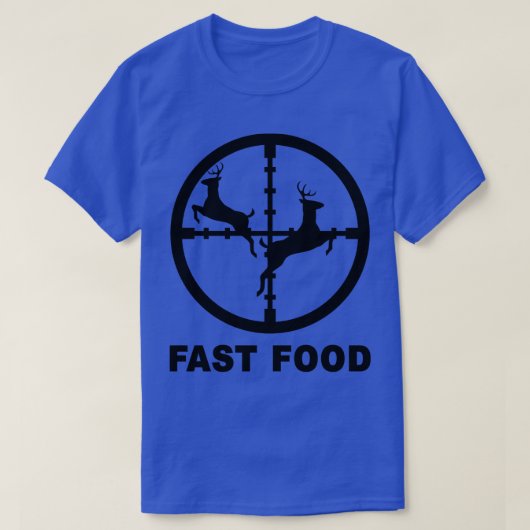 鹿狩りおもしろいハンターファーストフードの贈り物 Tシャツ (デザイン正面)