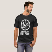 鹿狩りおもしろい林業用レンジャーファストフード Tシャツ (正面フル)
