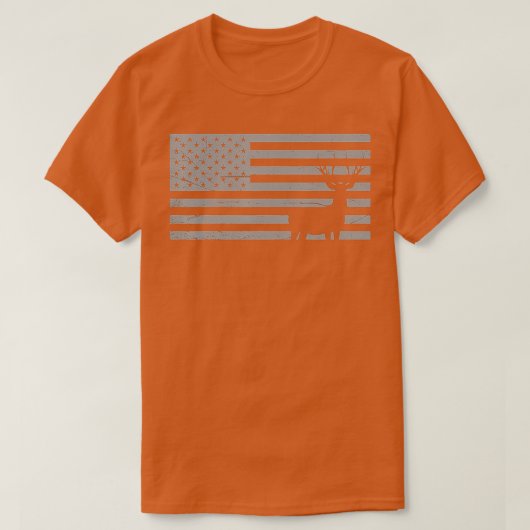 鹿狩りとアメリカ国旗狩り恋人ギフト Tシャツ (デザイン正面)