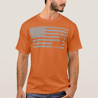 鹿狩りとアメリカ国旗狩り恋人ギフト Tシャツ