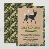 鹿狩りの誕生日招待状 招待状 (正面/裏面)