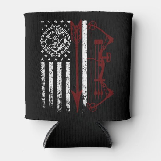 鹿狩りアメリカンフラッグボウ狩り 缶クーラー (正面)