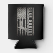 鹿狩りアメリカ動揺して国旗 缶クーラー (正面)