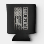 鹿狩りアメリカ動揺して国旗 缶クーラー (裏面)