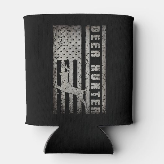 鹿狩りアメリカ動揺して国旗 缶クーラー (裏面)