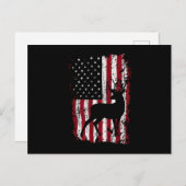 鹿狩りアメリカ国旗クラシック インビテーションポストカード (正面/裏面)
