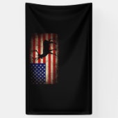 鹿狩りアメリカ国旗USAハン誇りを持ったター 横断幕 (縦)