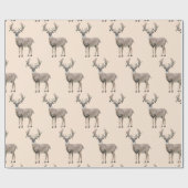 鹿狩りクリスマス〔雄ジカの〕枝角 ラッピングペーパー (フラット)