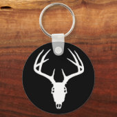 鹿狩りスカルと〔雄ジカの〕枝角 キーホルダー (正面)