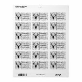 鹿狩りスカルと〔雄ジカの〕枝角 ラベル (フルシート)