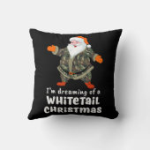 鹿狩りホワイトテールクリスマス迷彩柄サンタ クッション (裏面)