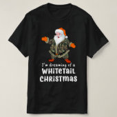 鹿狩りホワイトテールクリスマス迷彩柄サンタ Tシャツ (デザイン正面)