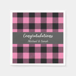 鹿狩りロッジベビーシャワー〔雄ジカの〕枝角ガールピンク スタンダードカクテルナプキン