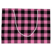 鹿狩りロッジベビーシャワー〔雄ジカの〕枝角ガールピンク ラージペーパーバッグ (裏面)