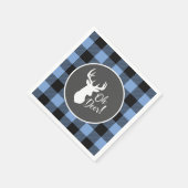 鹿狩りロッジベビーシャワー〔雄ジカの〕枝角ボーイブルー スタンダードカクテルナプキン (角)