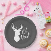 鹿狩りロッジベビーシャワー〔雄ジカの〕枝角ボーイブルー ペーパープレート (パーティー)