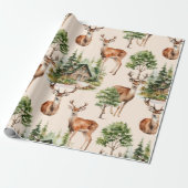 鹿狩りワイルドライフ素朴ホリディクリスマス ラッピングペーパー (アンロールド)