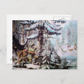 鹿狩りヴィンテージ葉書 ポストカード (正面/裏面)