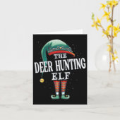 鹿狩り小妖精や小人クリスマスグループクリスマスパジャマパーティー カード (黄色い花)
